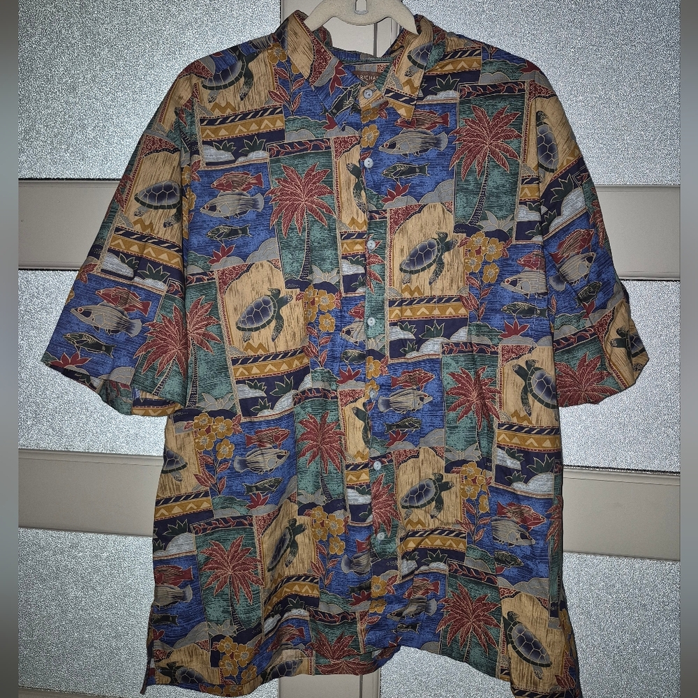 Vintage Tori Richard Vibrant Tropical Print Shirt